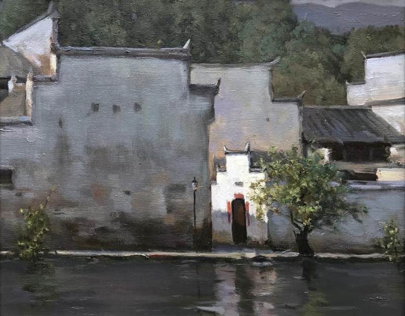《宏村南湖民居》40cmx50cm 油画写生.png