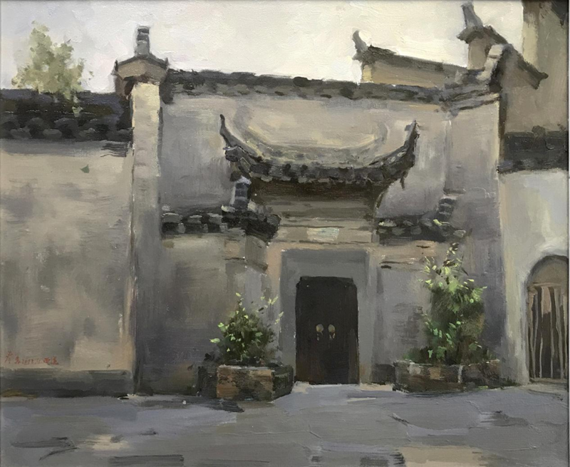 《西递徽派门头》50cmx60cm 油画写生.png
