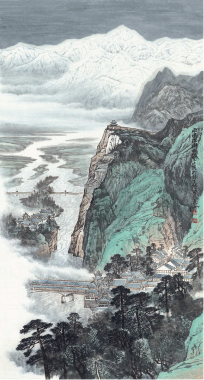 《南桥烟树西山雪》姚叶红 （四川馆 馆员）.png